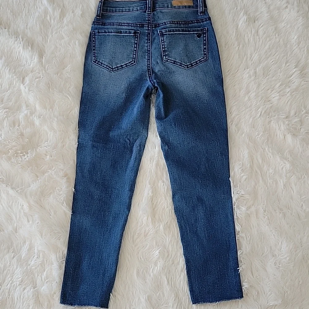 Justice Jeans Girls Size 12 Slim Silver Glitter Stripe